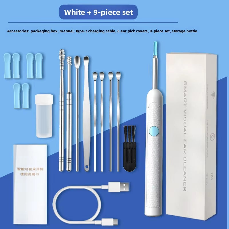 Wireless Ear Wax Removal with Camera Rechargeable Ear Cleaner 8 Megapixels Check Camera with Ear Spoon Set Canal Clean